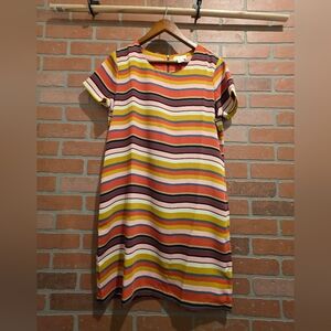 Adrienne Vittadini Colorful Striped Mini Dress Size 10    Sku88